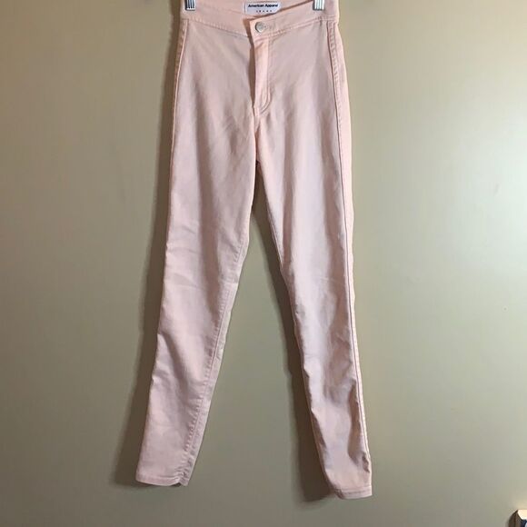 American Apparel Stretchy Skinny Pink Pants - Picture 3 of 7